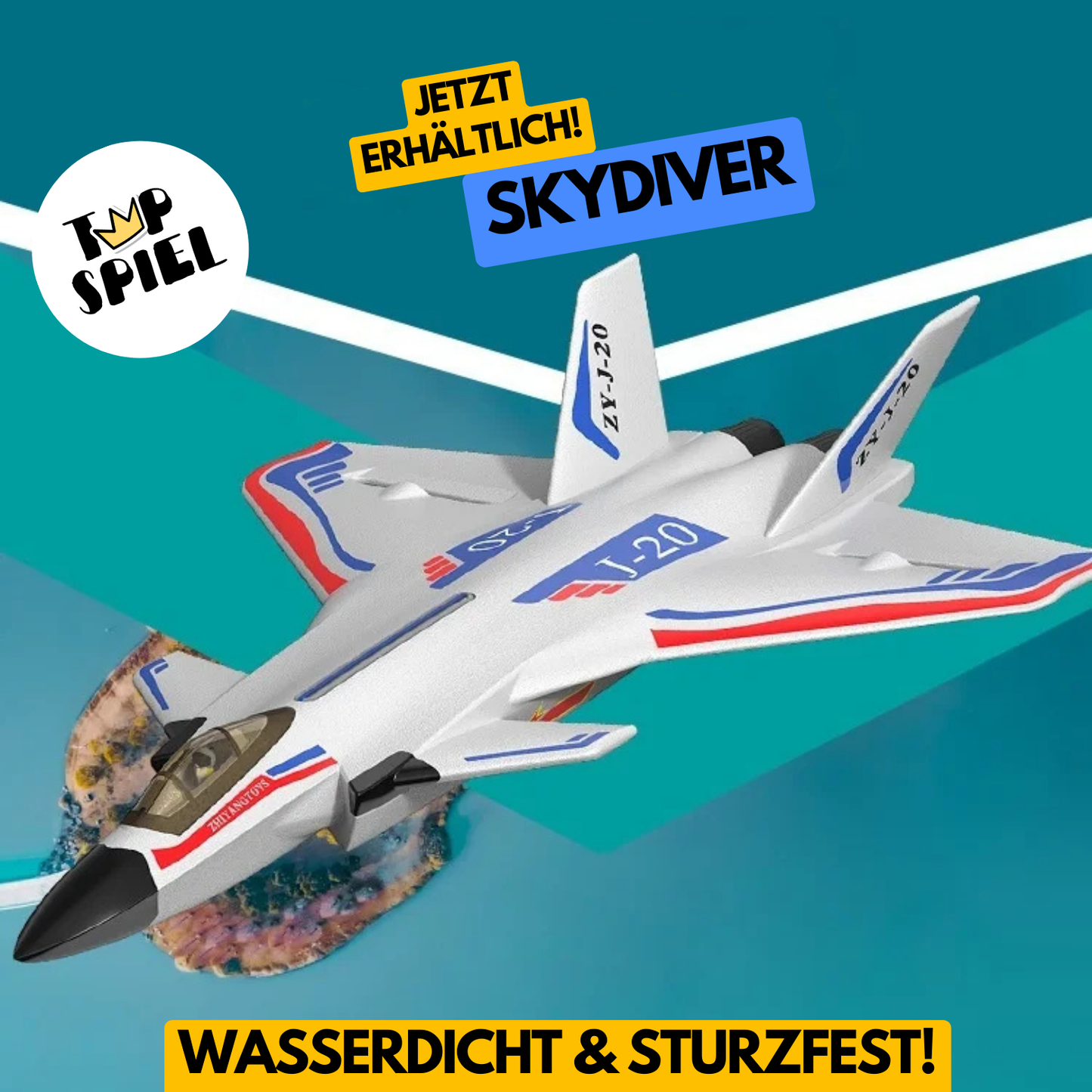 TopSpiel® SkyDiver – RC Stuntflugzeug mit aerodynamischem Design