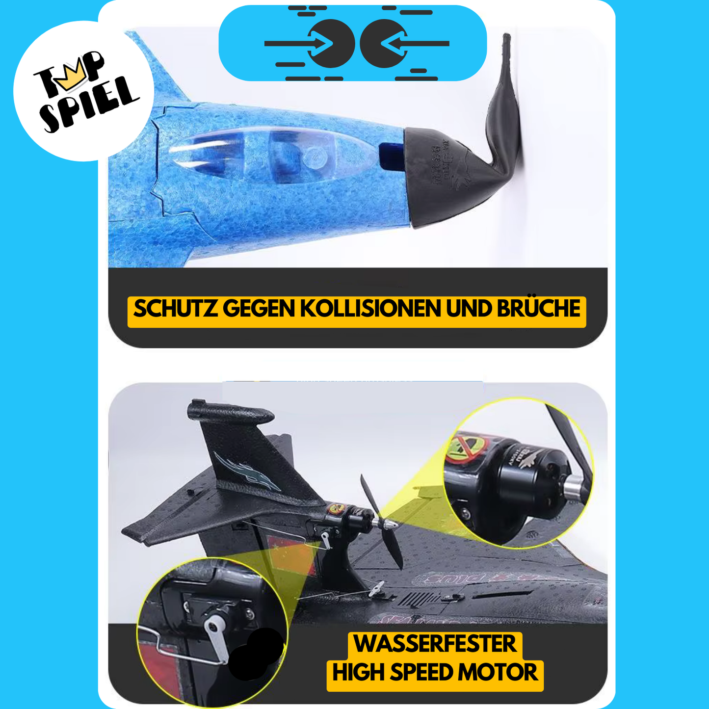 TopSpiel® SkyMaster – RC Stuntflugzeug mit aerodynamischem Design